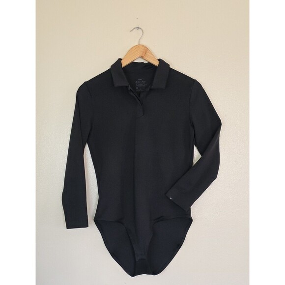 Nike Tops - Nike DRI-FIT Forever Tucked Womens Polo Bodysuit Size Small Black